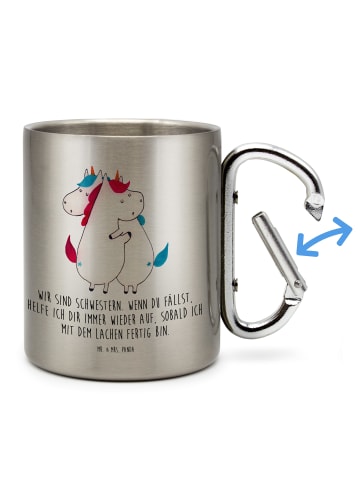 Mr. & Mrs. Panda Thermobecher Einhörner Umarmen mit Spruch in Silber