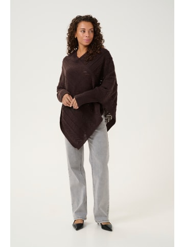 Cream Poncho CRHoliday Loose fit in Chocolate Plum