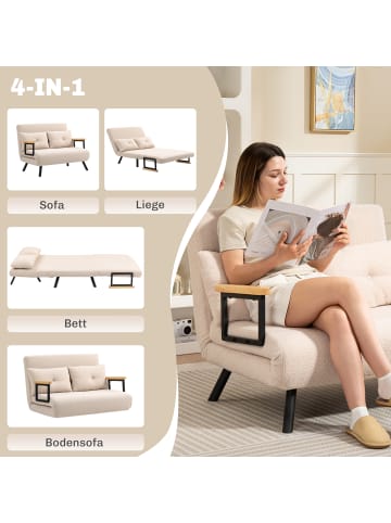 HOMCOM Schlafsofa-102L x 73B x 81H cm-Beige