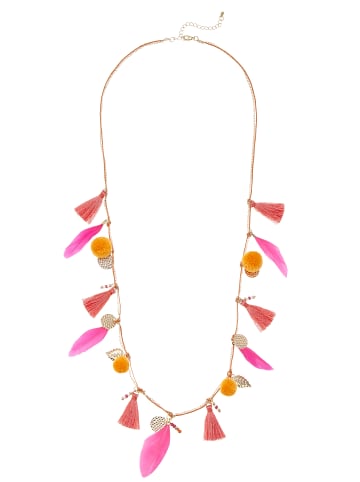 LASCANA Kette mit Anhänger in rosa-orange-goldfarben