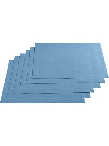 REDBEST Baumwolle Tischset 6er-Pack Seattle in hellblau