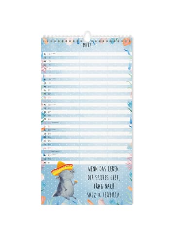 Mr. & Mrs. Panda Kalender 2026 Axolotl Collection mit Spruch in Weiß