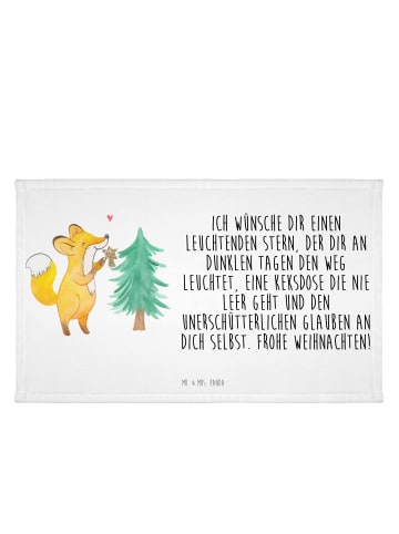 Mr. & Mrs. Panda Gäste Handtuch Fuchs  Weihnachtsbaum mit Spruch in Weiß