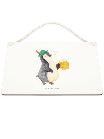 Mr. & Mrs. Panda Schild Pinguin Bier ohne Spruch in Weiß