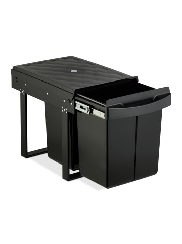 relaxdays Einbaumülleimer in Schwarz - 2x 20 l