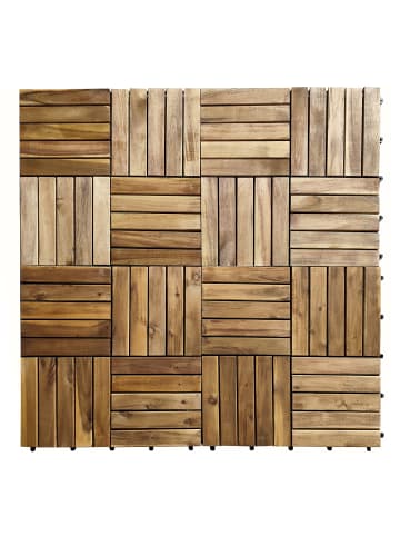 home24 6er-Set Terrassenfliese Granyo 50x50 cm in Akazie Braun