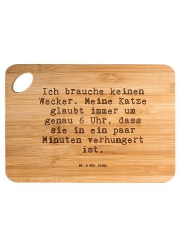 Mr. & Mrs. Panda Hackbrett Ich brauche keinen Wecker.... mit Spruch in Braun