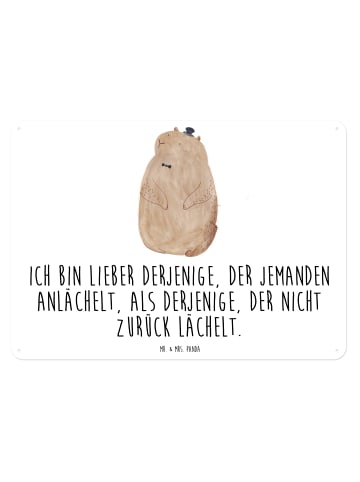 Mr. & Mrs. Panda Blechschild Murmeltier mit Spruch in Weiß