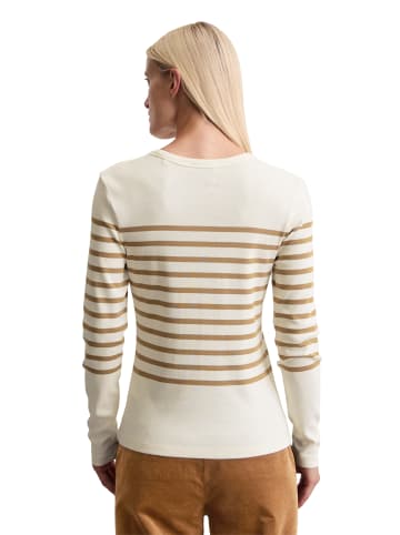 Marc O'Polo Gestreiftes Longsleeve slim in Medium Brown