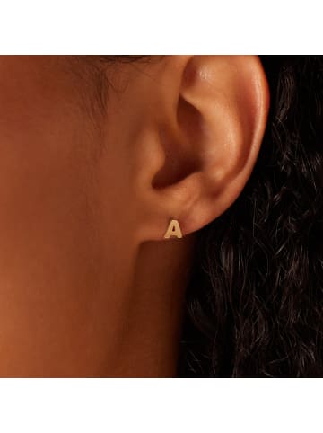 Lucardi 585 Gold Ohrringe "Buchstabe M" Buchstabe