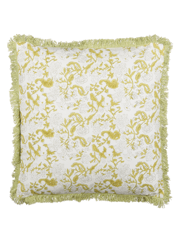 Beliani Dekokissen FILIX in Grün/Weiß - (W) 45 x (H) 10 x (L) 45 cm