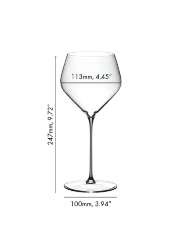 RIEDEL Glas 2er Set Chardonnay Weingläser + Poliertuch Veloce 690 ml in transparent