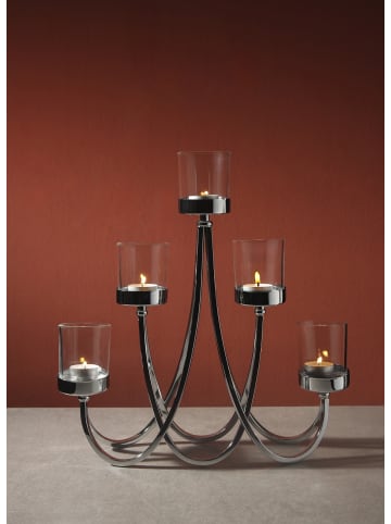 Goebel Kerzenhalter " Kerzenleuchter silber mit Klarglas " in Silber