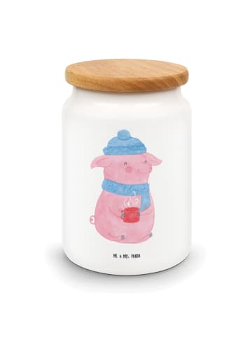Mr. & Mrs. Panda Teedose Schwein Glühwein ohne Spruch in Weiß
