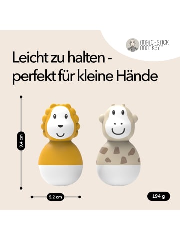 MATCHSTICK MONKEY Badezeit Wackelfiguren - Ludo Löwe & Gigi Giraffe
