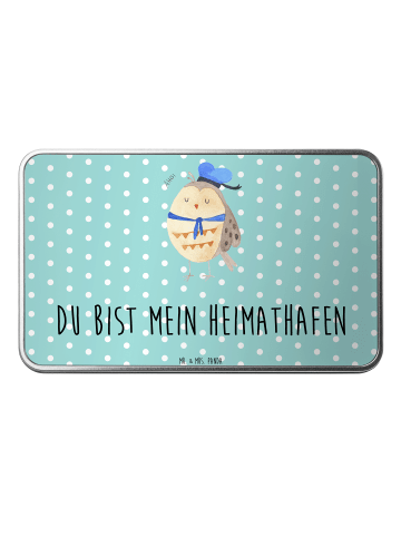 Mr. & Mrs. Panda Dose Eule Matrose mit Spruch in Türkis Pastell