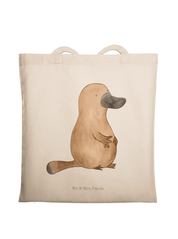 Mr. & Mrs. Panda Büchertasche Schnabeltier Mut ohne Spruch in Creme
