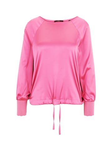 Zero  Satinbluse mit Strickbündchen in Raspberry Velvet