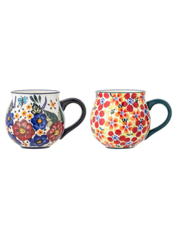 Bloomingville Becher FLORIST mit Blumen Muster 2er Set