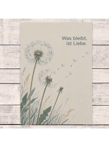 Trauerspruchkarte Löwenzahn naturverbunden Desi... in Weiß