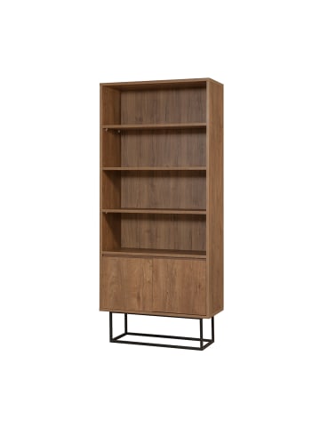 CALICOSY Regal REA in Dunkles Holz - (W) 80 x (H) 182 x (L) 36 cm