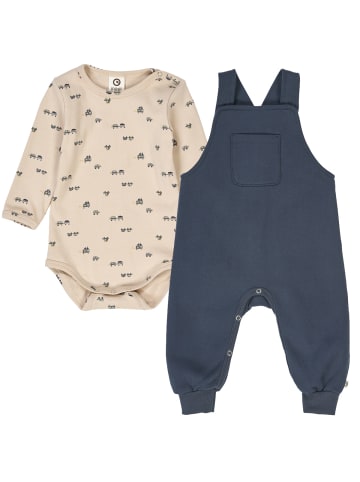 müsli Set aus Langarmbody und Babyhose in Oak/ Moss/ Stormy blue