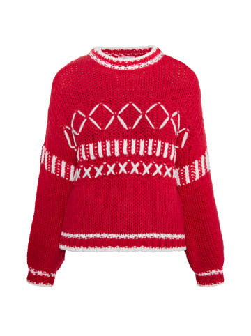 IZIA Pullover in Rot Weiss