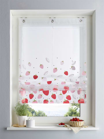 Heine Raffrollo in weiß-rot