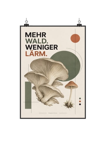 Plakat Pilz minimalistisch Design mit Spruch in Weiß