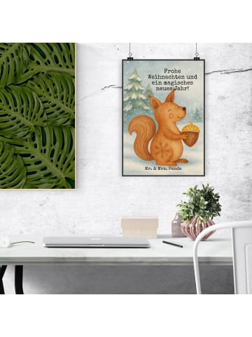 Mr. & Mrs. Panda Bild Eichhörnchen Weihnachten Design mit Spruch in Weiß