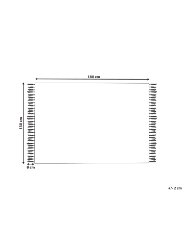 Beliani Kuscheldecke PANVEL in Weiß/Schwarz - (W) 130 x (H) 1 x (L) 180 cm