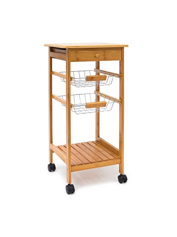 relaxdays Küchenrollwagen in Natur - (B)37 x (H)80,5 x (T)37 cm