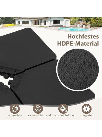 COSTWAY Sonnenschirmständer 4-teilig 60 Liter / 84 kg befüllbar in Schwarz