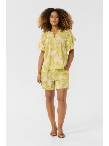 CULTURE Kurzarm-Bluse CUdebora Relaxed fit in Green Palm Leaves