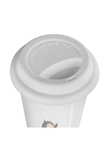 Mr. & Mrs. Panda Mehrwegbecher Pinguin mHerzieren ohne Spruch in Weiß