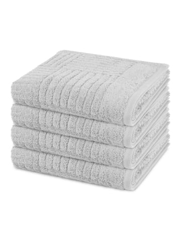 Ross 4 X Handtuch im Set Carre in Kiesel