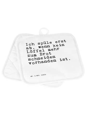 Mr. & Mrs. Panda Topflappen Ich spüle erst ab,... mit Spruch in Weiß