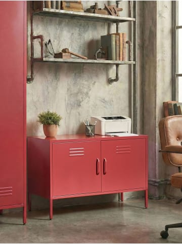 Beliani Büroschrank URIA in Rot - (W) 100 x (H) 65 x (L) 40 cm