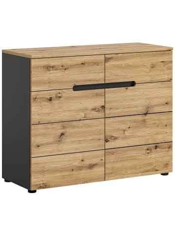 xonox.home Kommode  (B/H/T: 100x81x40 cm) in Basalt grau und Artisan Nachbildung