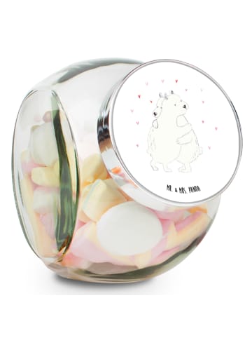 Mr. & Mrs. Panda Vorratsdose Glas Eisbär Umarmen ohne Spruch in Weiß