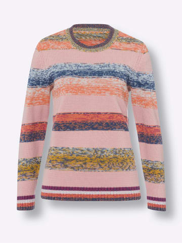 Sieh an! Langarm-Pullover in hortensie-jeansblau-gemustert