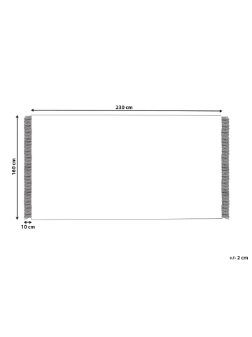 Beliani Kurzflor SOMEK in Beige/Schwarz - (W) 160 x (H) 1.3 x (L) 230 cm