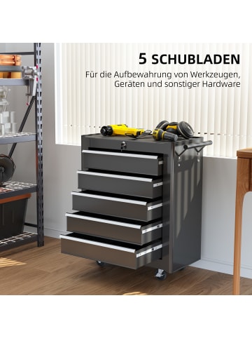 HOMCOM Werkstattwagen-68L x 33B x 75H cm-Schwarz