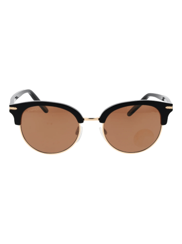 Serengeti Frauen Sonnenbrille Rund Schwarz