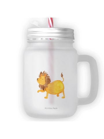 Mr. & Mrs. Panda Blümchentailglas Sternzeichen Löwe ohne Spruch in Transparent