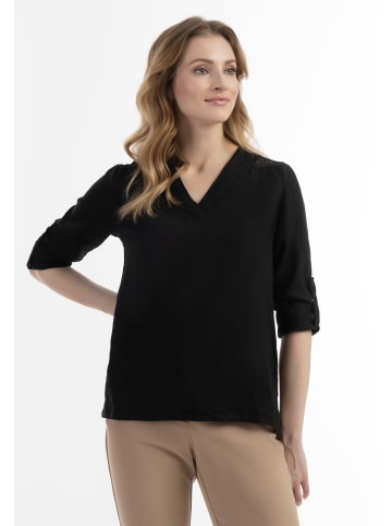 Usha Damen Blusenshirt Mit Spitze in Schwarz