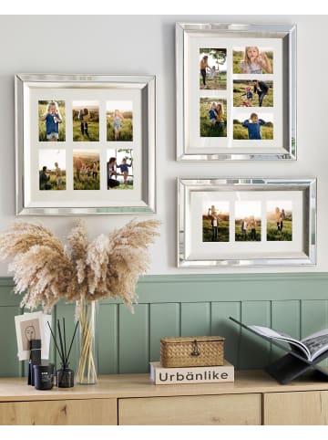 Beliani Fotorahmen MAKENI in Silber/Beige/Messing - (W) 50 x (H) 32 x (L) 5 cm
