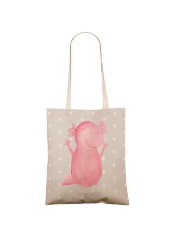 Mr. & Mrs. Panda Tasche Axolotl Hurra ohne Spruch in Grau Pastell