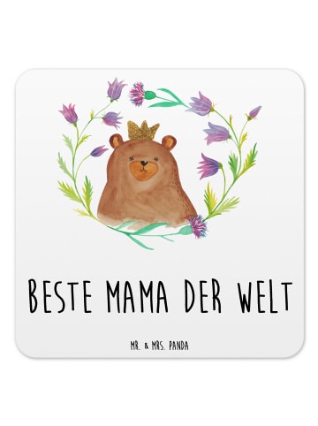 Mr. & Mrs. Panda Bierfilz Bär Königin mit Spruch in Weiß