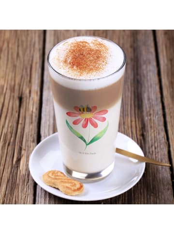 Mr. & Mrs. Panda Latte Macchiato Glas Hummel Blume ohne Spruch in Transparent